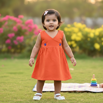 Button Frock - Red
