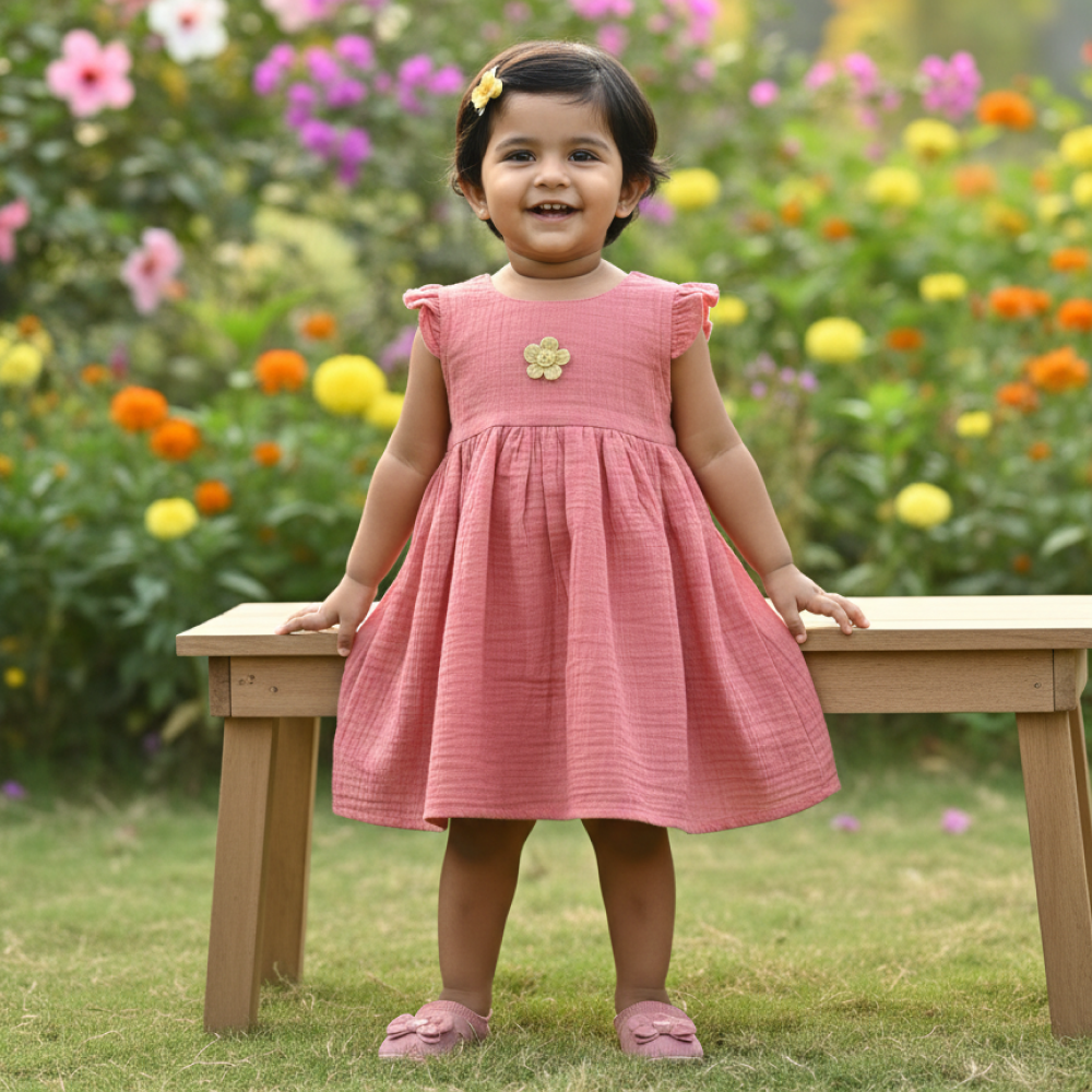Crinkled Ruffle Frock